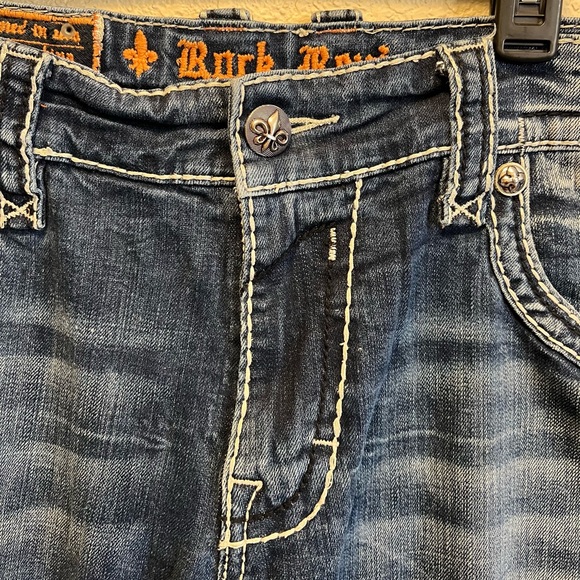 Rock Revival Dark Blue Denim with White Stitching - Picture 4 of 15